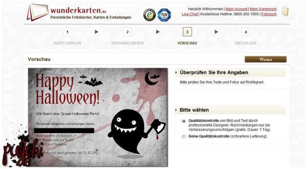 Vorschau + Qualitätskontrolle ja/nein