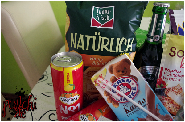 funny-frish Natürlich Honig & Senf || Warsteiner Premium Herb || Valensina Saft-Limonade No1 || Bärenmarke Der Kakao