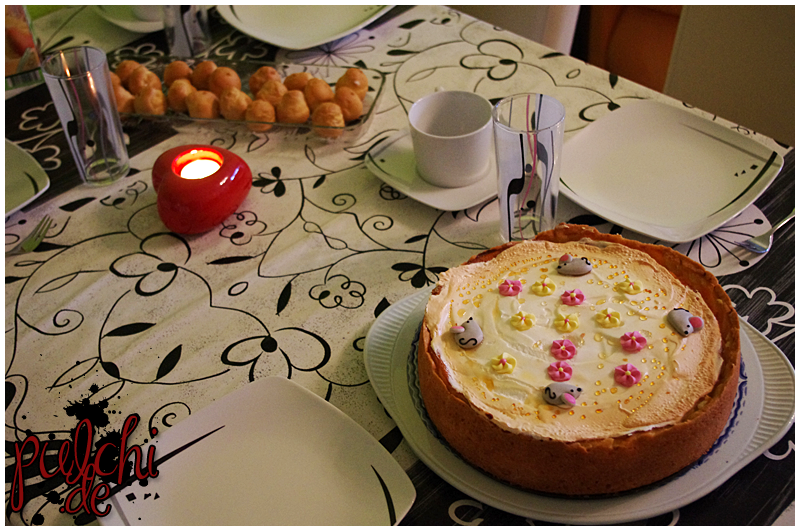 Windbeutel & Vanille-Käse-Kuchen mit Pfirsichen