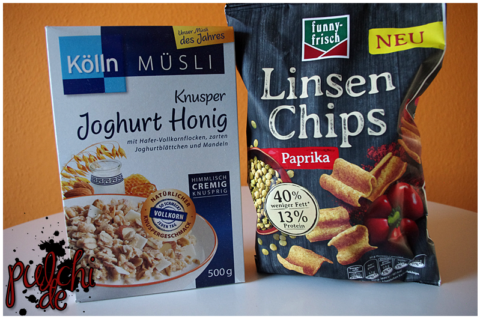 Kölln Müsli Knusper Joghurt Honig || funny-frisch Linsen Chips Paprika