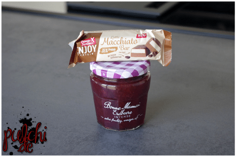 Power System Enjoy Protein Latte Macchiato Bar || Bonne Maman „INTENSE“ Erdbeere
